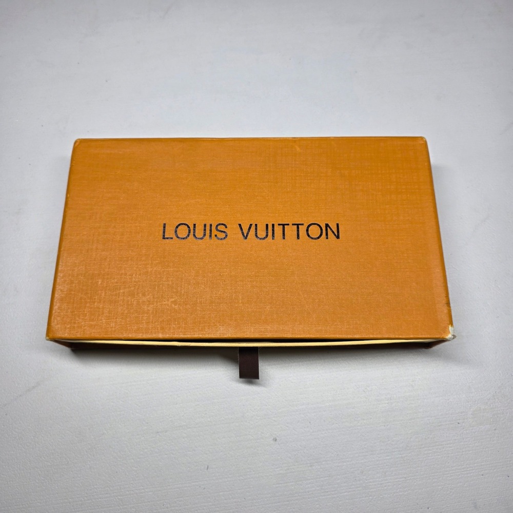 Louis Vuitton Orange Drawer Gift Box and Paper Wrap for Wallet or Small Goods